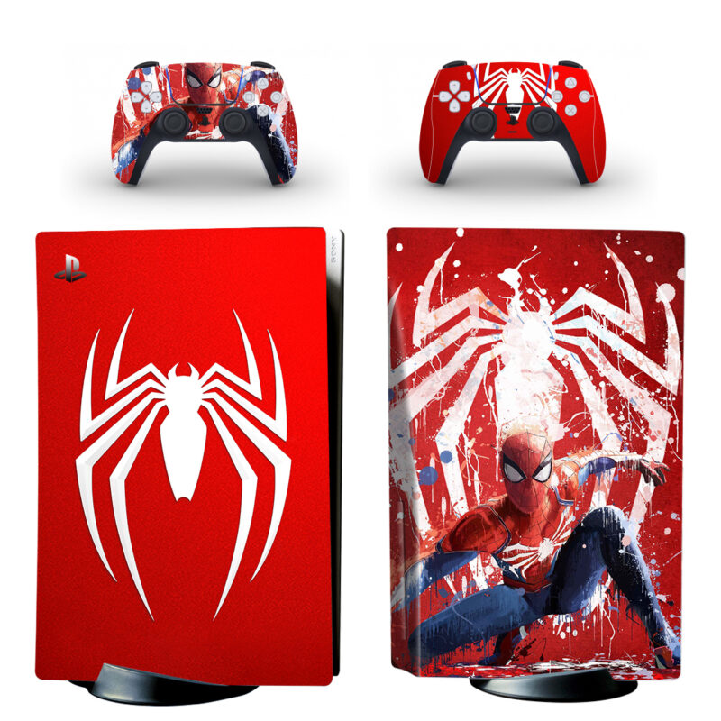 Marvel's Spider-Man Splash Painting PS5 Skin Sticker And Controllers