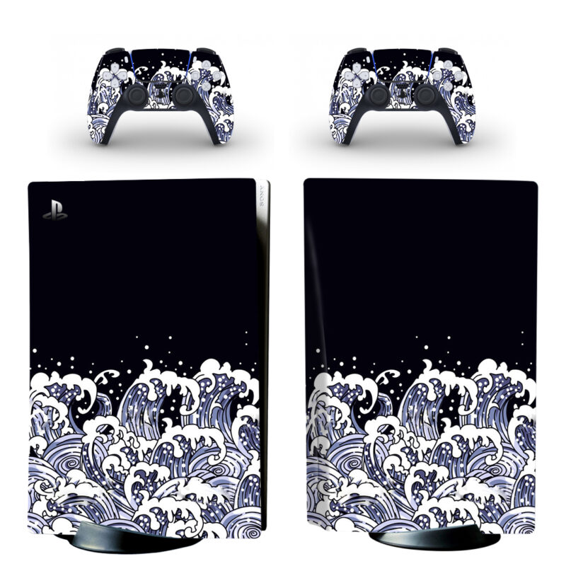 The Great Wave Off Kanagawa PS5 Skin Sticker And Controllers