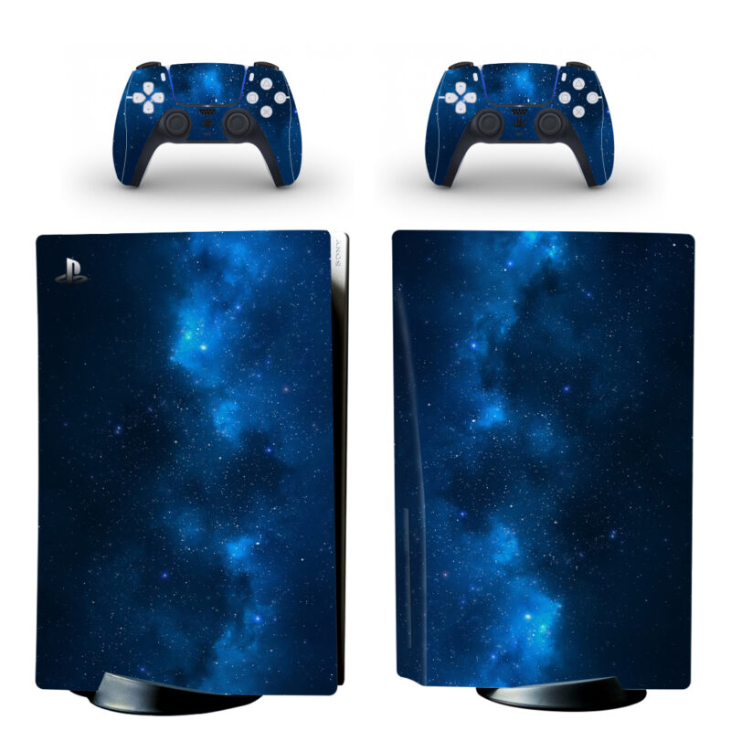 Night Blue Sky With Stars PS5 Skin Sticker Decal