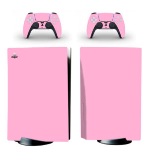 Light Pink Color PS5 Skin Sticker And Controllers