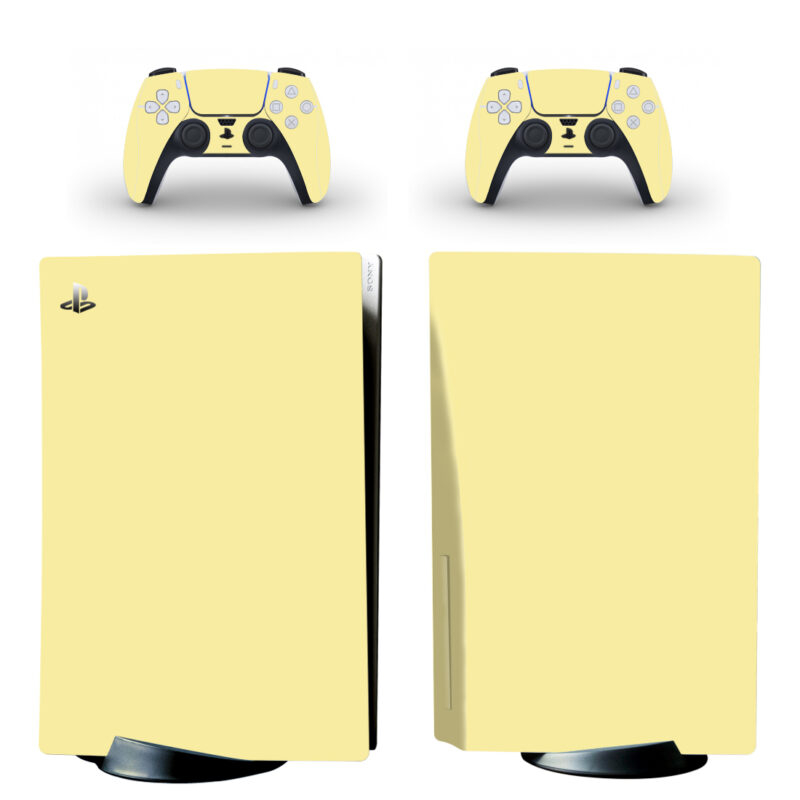 Pale Yellow Color PS5 Skin Sticker Decal