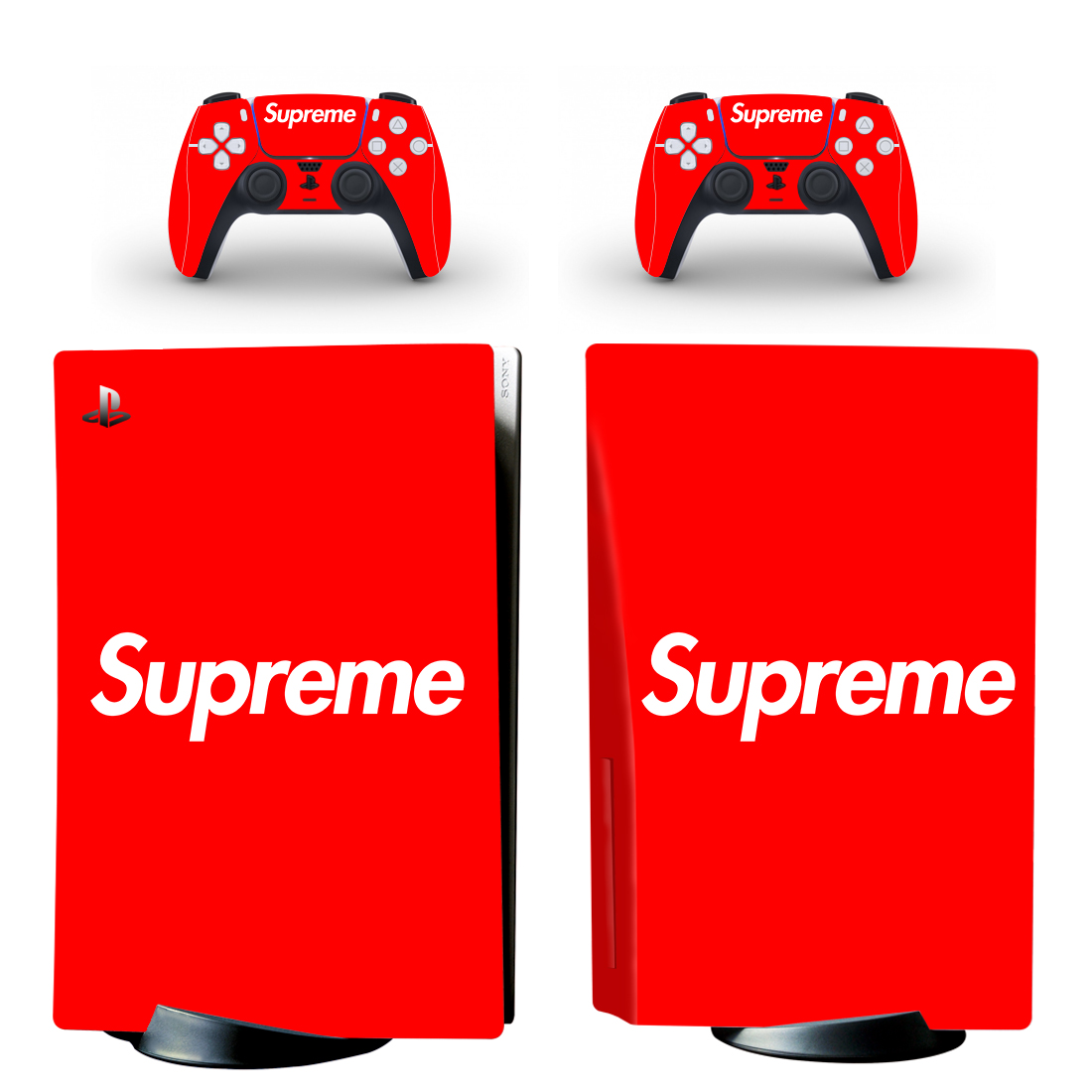 Supreme PS5 Skin Sticker And Controllers Design 1