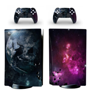 Earth Planet Nebula Explosion PS5 Skin Sticker Decal