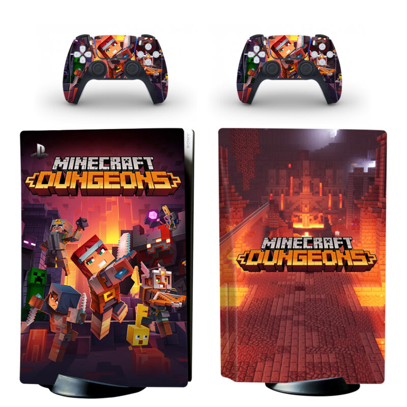 Minecraft Dungeons PS5 Skin Sticker And Controllers