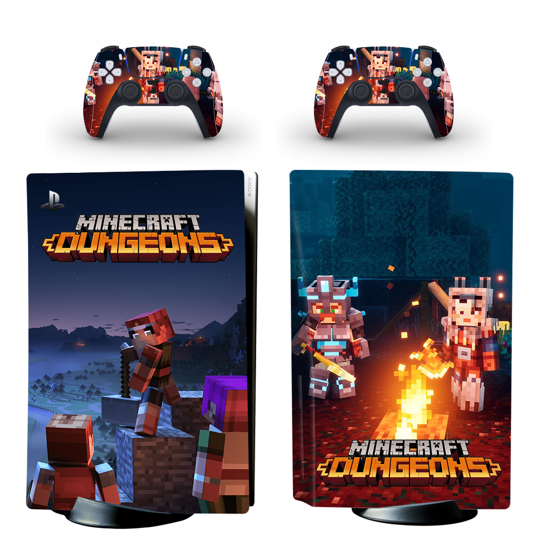Minecraft Dungeons PS5 Skin Sticker And Controllers Design 1