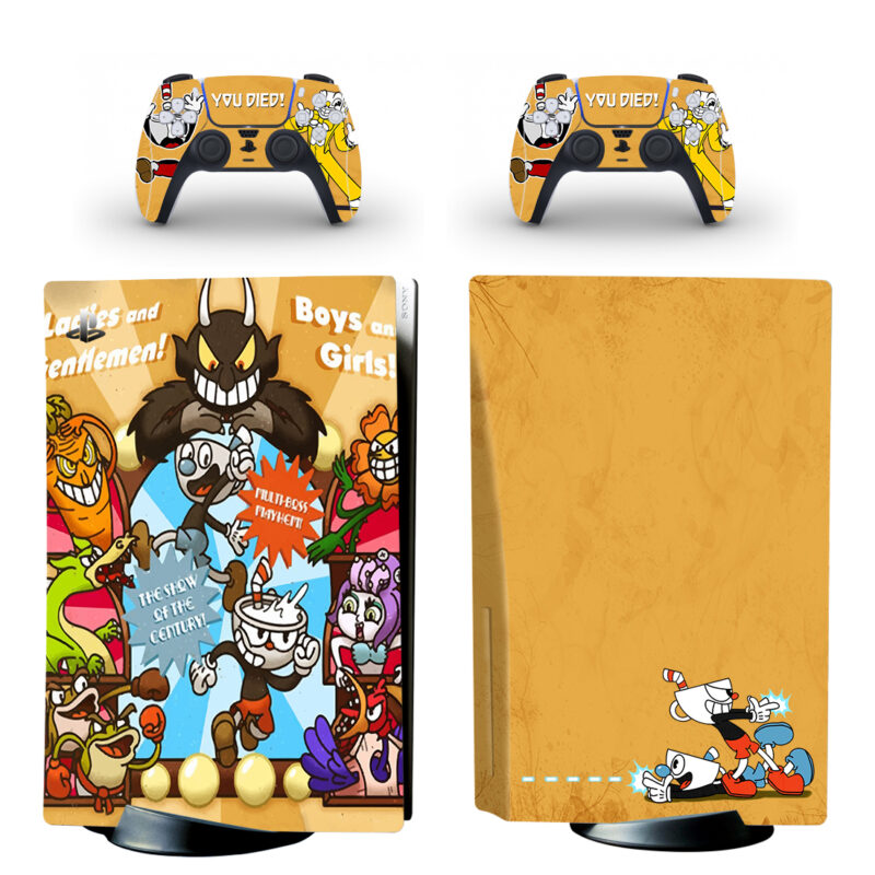 Cuphead Characters PS5 Skin Sticker Decal