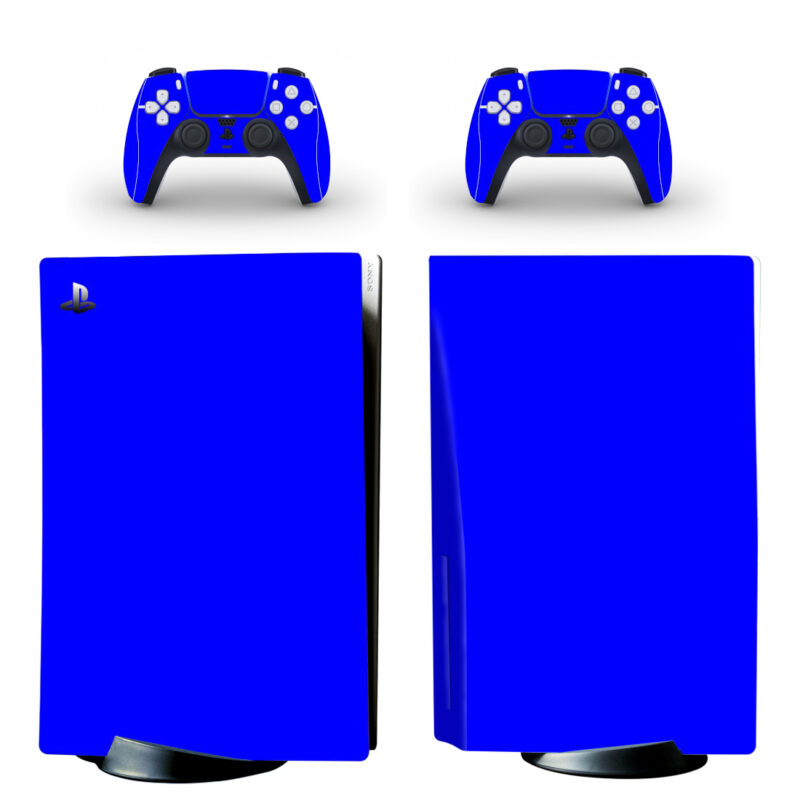 Blue Color PS5 Skin Sticker And Controllers