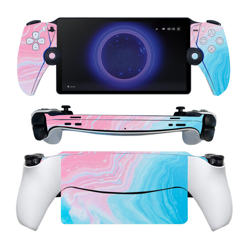 Abstract Pink And Blue Pastel Marble PS Portal Skin Sticker