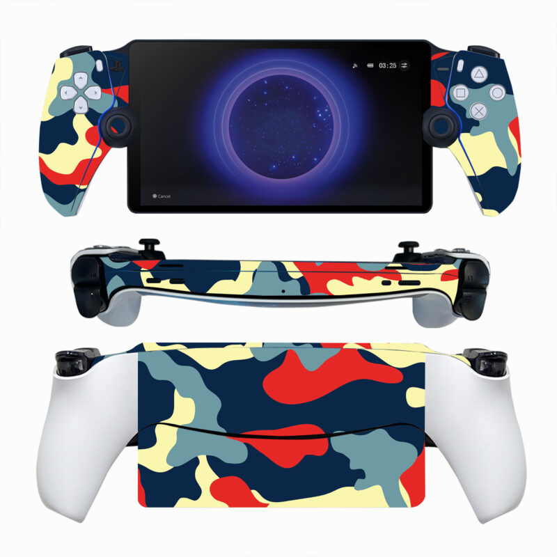 Red And Blue Camouflage Pattern PS Portal Skin Sticker