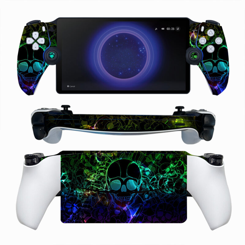 Abstract Neon Skull Art PS Portal Skin Sticker