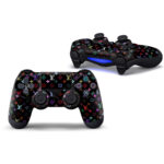 Multicolor Louis Vuitton Pattern On Black PS4 Controller Skin Sticker Decal