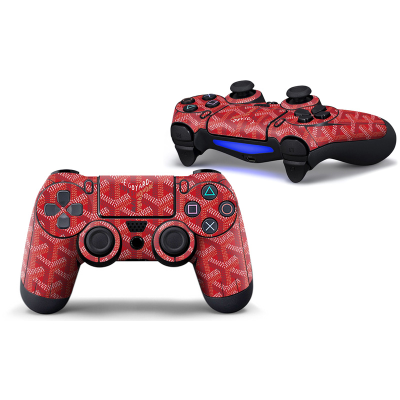 Red Goyard Pattern PS4 Controller Skin Sticker Decal