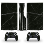 Black Marble Scratches Texture Skin Sticker For PS5 Slim