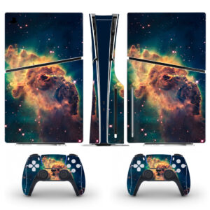 Yellow Elephant Nebula Skin Sticker For PS5 Slim