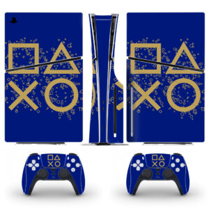 Playstation Symbol On Blue Skin Sticker For PS5 Slim