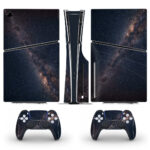 Dark Milky Way Galaxy On Starry Night Sky Skin Sticker For PS5 Slim