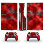 Red Smoke Explosion Skin Sticker For PS5 Slim