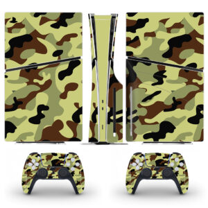 Brown Camouflage Pattern Skin Sticker For PS5 Slim