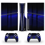 3D Blue Gradient Lines Skin Sticker For PS5 Slim