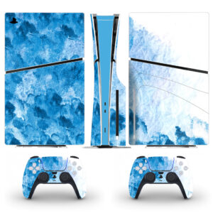 Blue Watercolor Skin Sticker For PS5 Slim