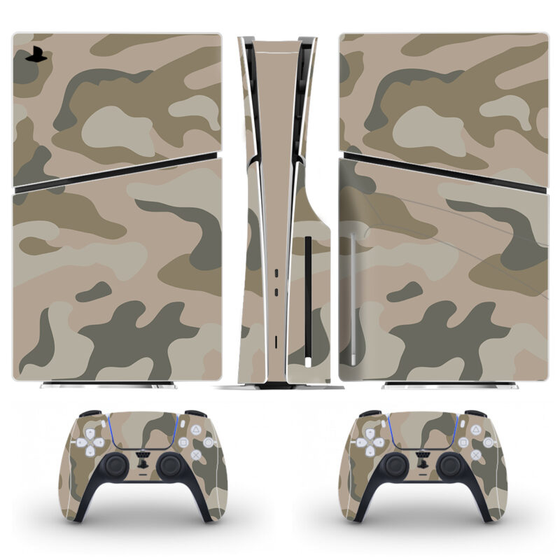 Classic Brown Military Camouflage Texture Skin Sticker For PS5 Slim