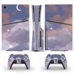 Moon Aesthetic Pastel Pattern Skin Sticker For PS5 Slim