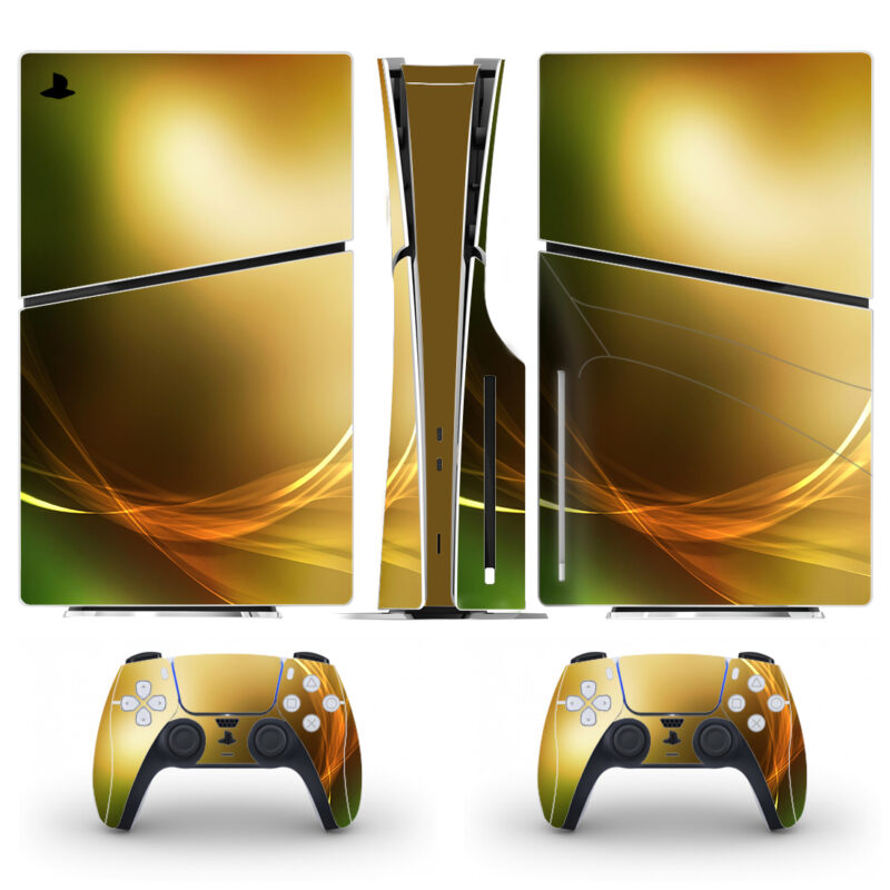 Brown Green Abstraction Skin Sticker For PS5 Slim