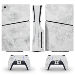 White Marble Texture Skin Sticker For PS5 Slim