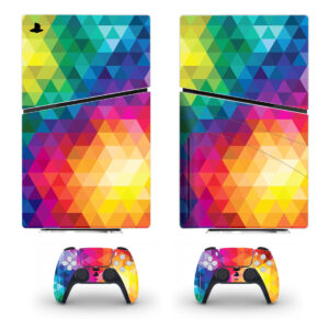 Multicolor Triangle Geometric Pattern Skin Sticker For PS5 Slim