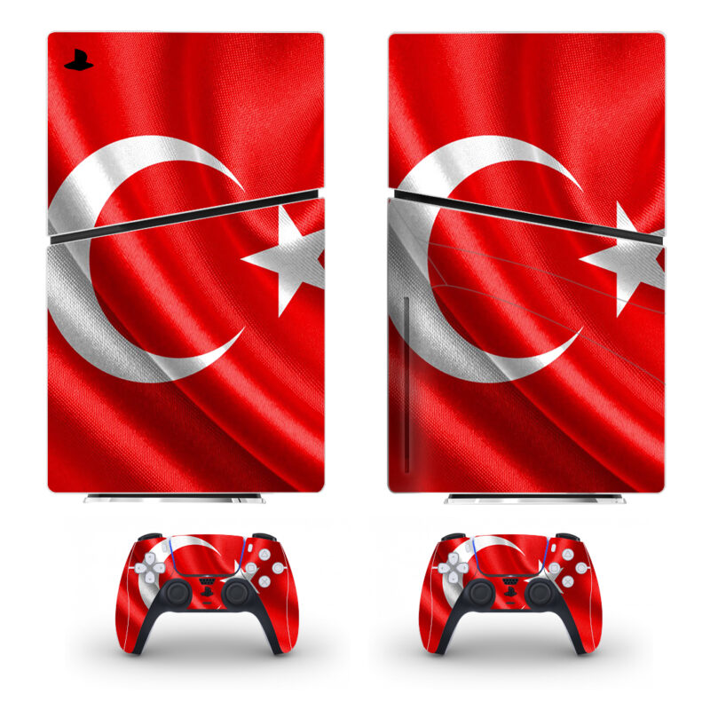 Flag Of Turkey Skin Sticker For PS5 Slim