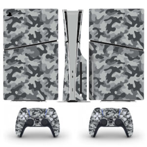 Gray camouflage Seamless Pattern Skin Sticker For PS5 Slim