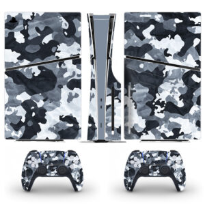 Black And White Camouflage Skin Sticker For PS5 Slim