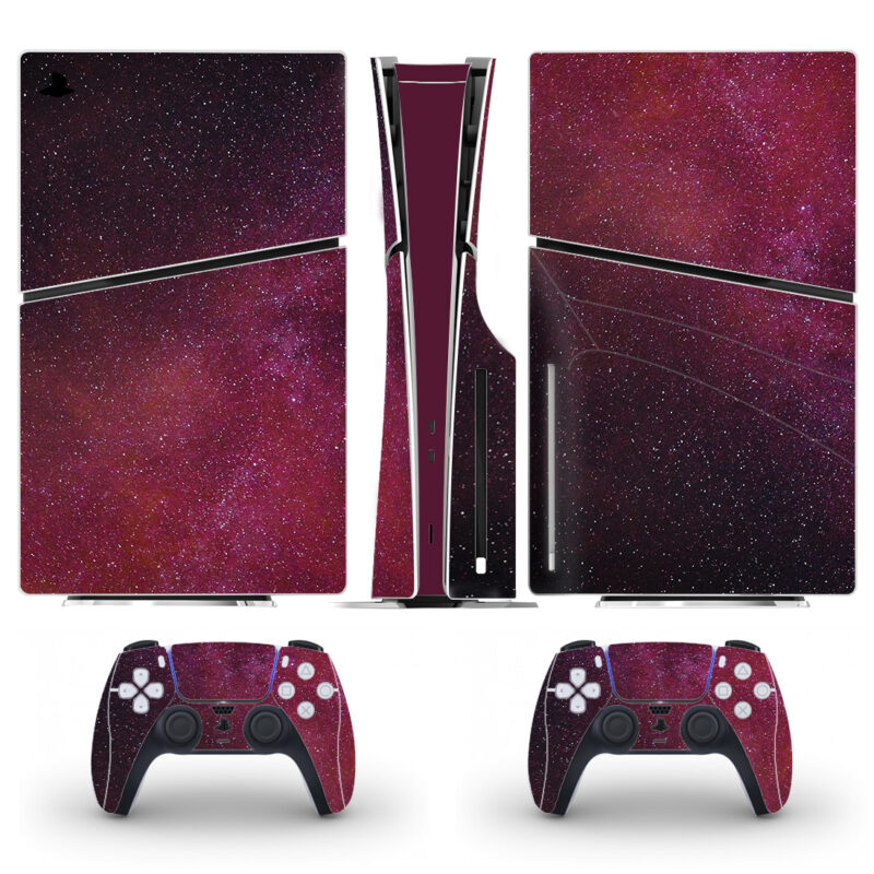 Pink Starry Sky Nebula Skin Sticker For PS5 Slim