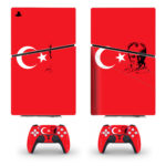 Flag Of Turkey Skin Sticker For PS5 Slim Design 2