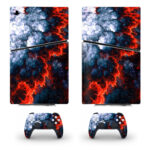 Fractal Red Atmosphere Space Art Skin Sticker For PS5 Slim