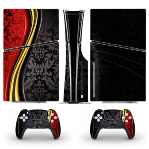 Baroque Red Black Vector Design Skin Sticker For PS5 Slim