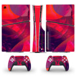 Blue Red Digital Art Skin Sticker For PS5 Slim