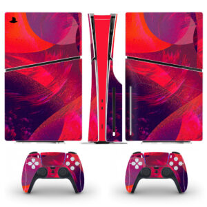 Blue Red Digital Art Skin Sticker For PS5 Slim