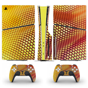 Yellow Halftone Pattern Skin Sticker For PS5 Slim