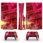 Red Geometric Crystal Skin Sticker For PS5 Slim