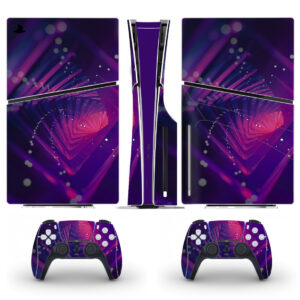 3D Abstract Neon Verge Tunnel Skin Sticker For PS5 Slim