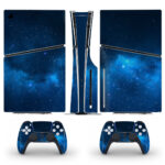 Blue Starry Sky With Stars Skin Sticker For PS5 Slim