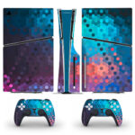 Multicolor Honeycomb Pattern Skin Sticker For PS5 Slim