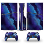 Ink Blue Galaxy Skin Sticker For PS5 Slim