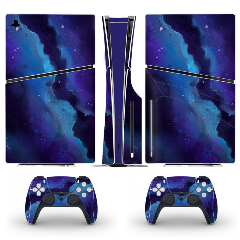 Ink Blue Galaxy Skin Sticker For PS5 Slim