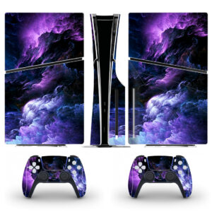 Purple Space Cloud Storm Abstract Skin Sticker For PS5 Slim