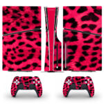 Pink Leopard Skin Pattern Skin Sticker For PS5 Slim