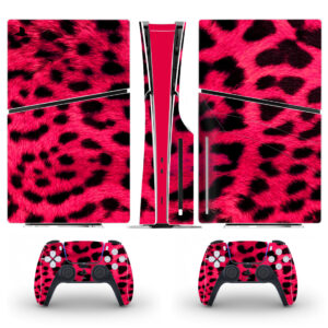 Pink Leopard Skin Pattern Skin Sticker For PS5 Slim