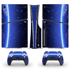 Blue Space Shiny Stars Skin Sticker For PS5 Slim