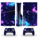 Blue Pink Hexagon Pattern Skin Sticker For PS5 Slim